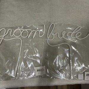 Bride and Groom straw set